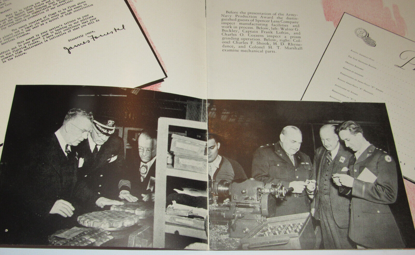 VTG 1943 WWII SPENCER LENS/AO SOUVENIR WAR EFFORT PROGRAM! PICTURES! BUFFALO, NY