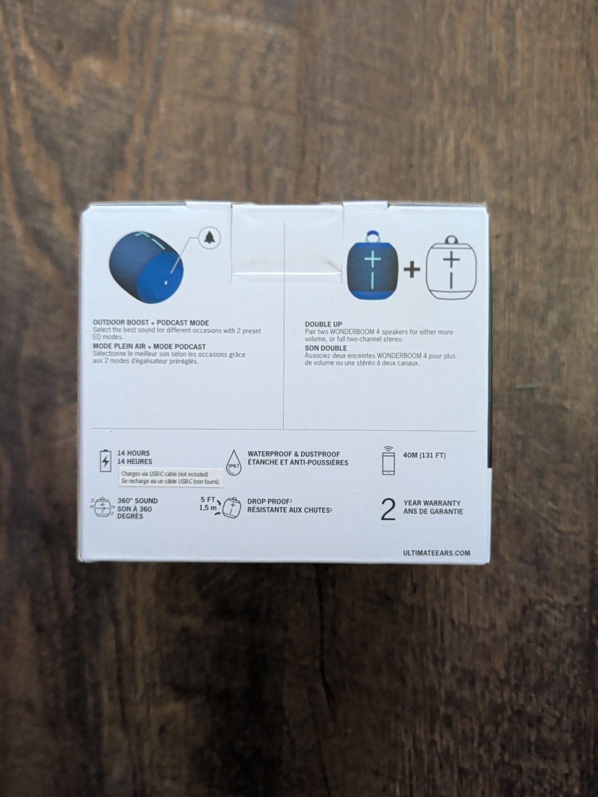 Ultimate Ears WONDERBOOM 4 Bluetooth Waterproof 360 Sound Speaker Blue