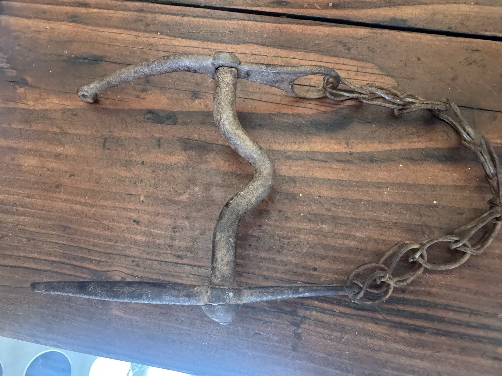 MEXICAN Antique Horse BIT - silver inlay Stripes