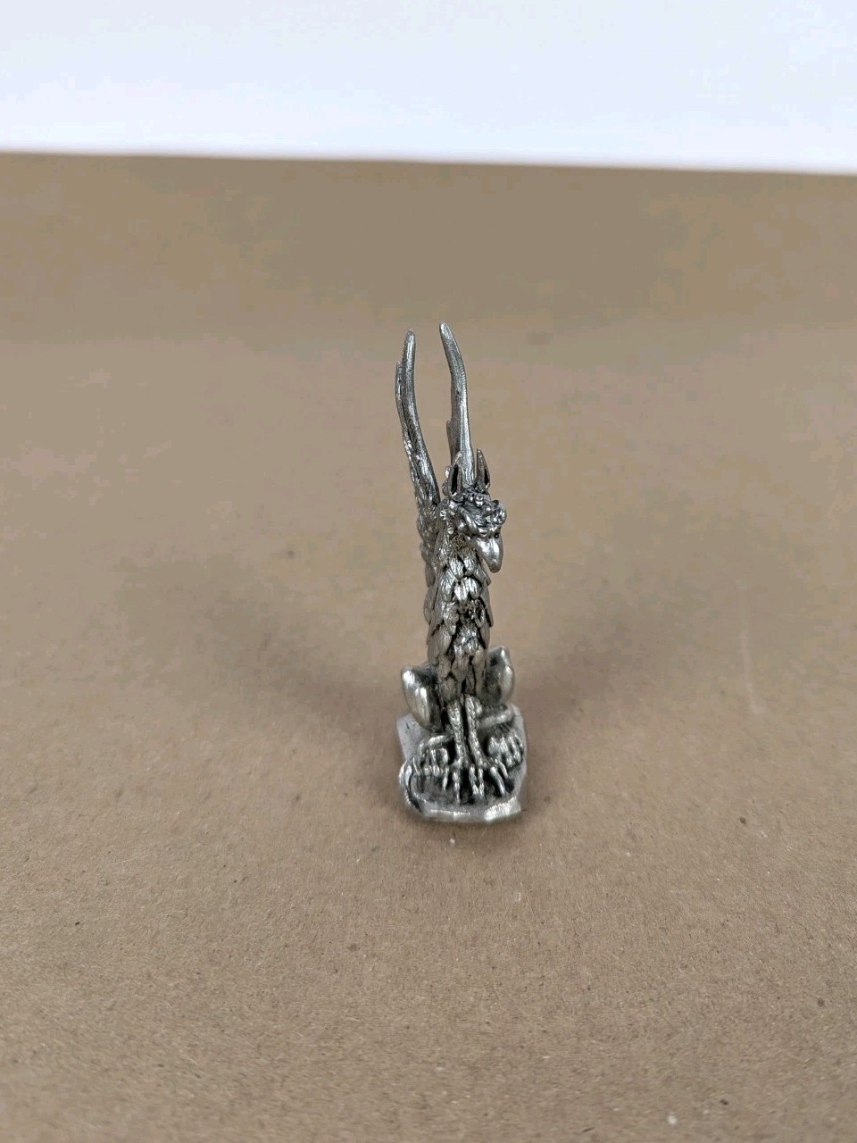 Vintage Pewter Sitting Gryphon Griffin Figurine by James Lane Casey Fantasy 3.5"