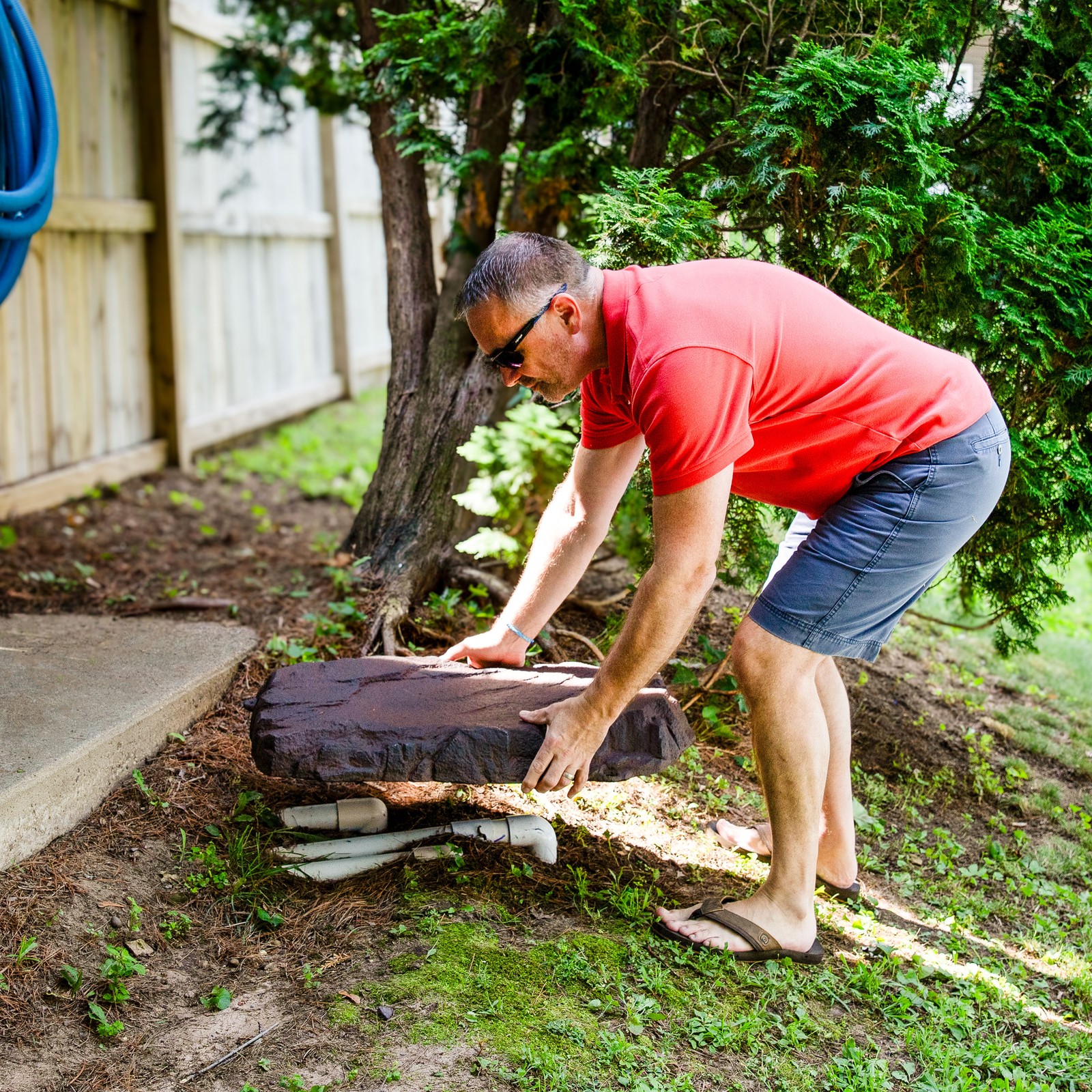 Flat Artificial Landscape Rocks with Stakes - Brown by Sunnydaze