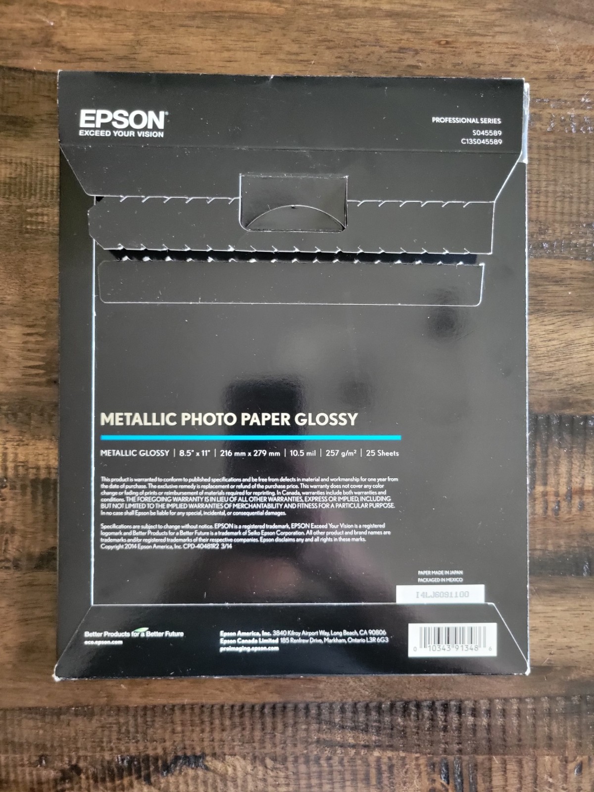 Epson S045589 Metallic Photo Paper Glossy 8.5" x 11" 25 Sheets Opened NOT USED