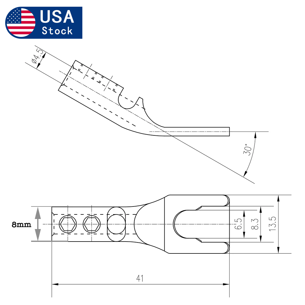 8pcs Pure Copper Y Spade Connector DIY HIFI Speaker Cable Jack Fork Plug