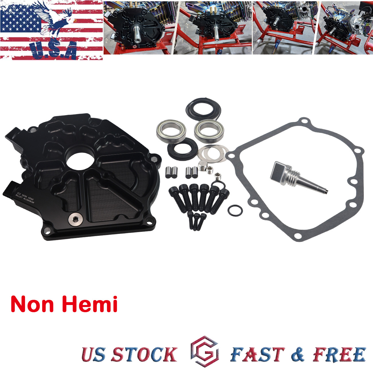 Black Dual Bearing Billet Side Cover - Upgrade For Predator 212cc Non Hemi