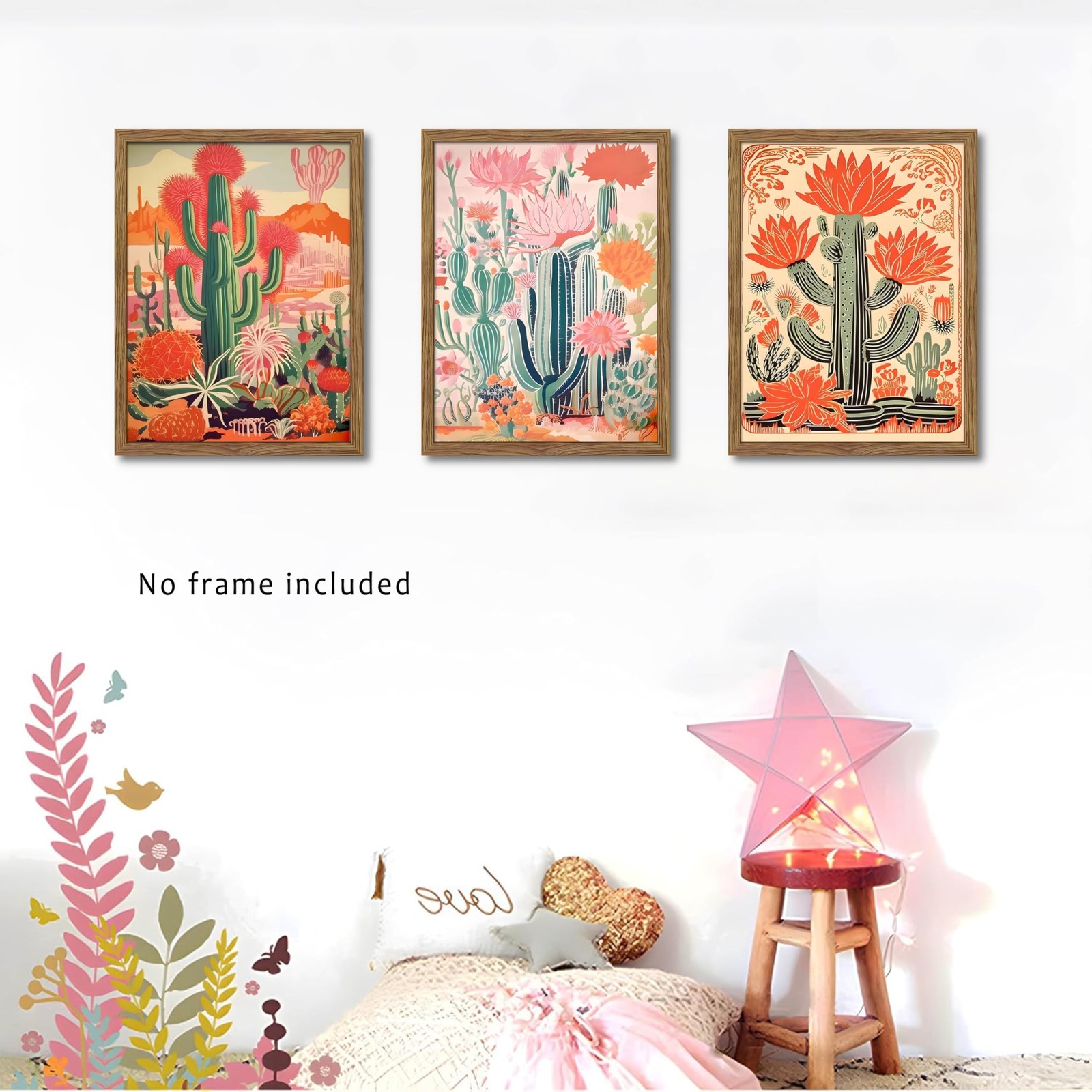 Vintage Desert Cactus Wall Art Prints Set of 9 – Mexican Botanical Cactus