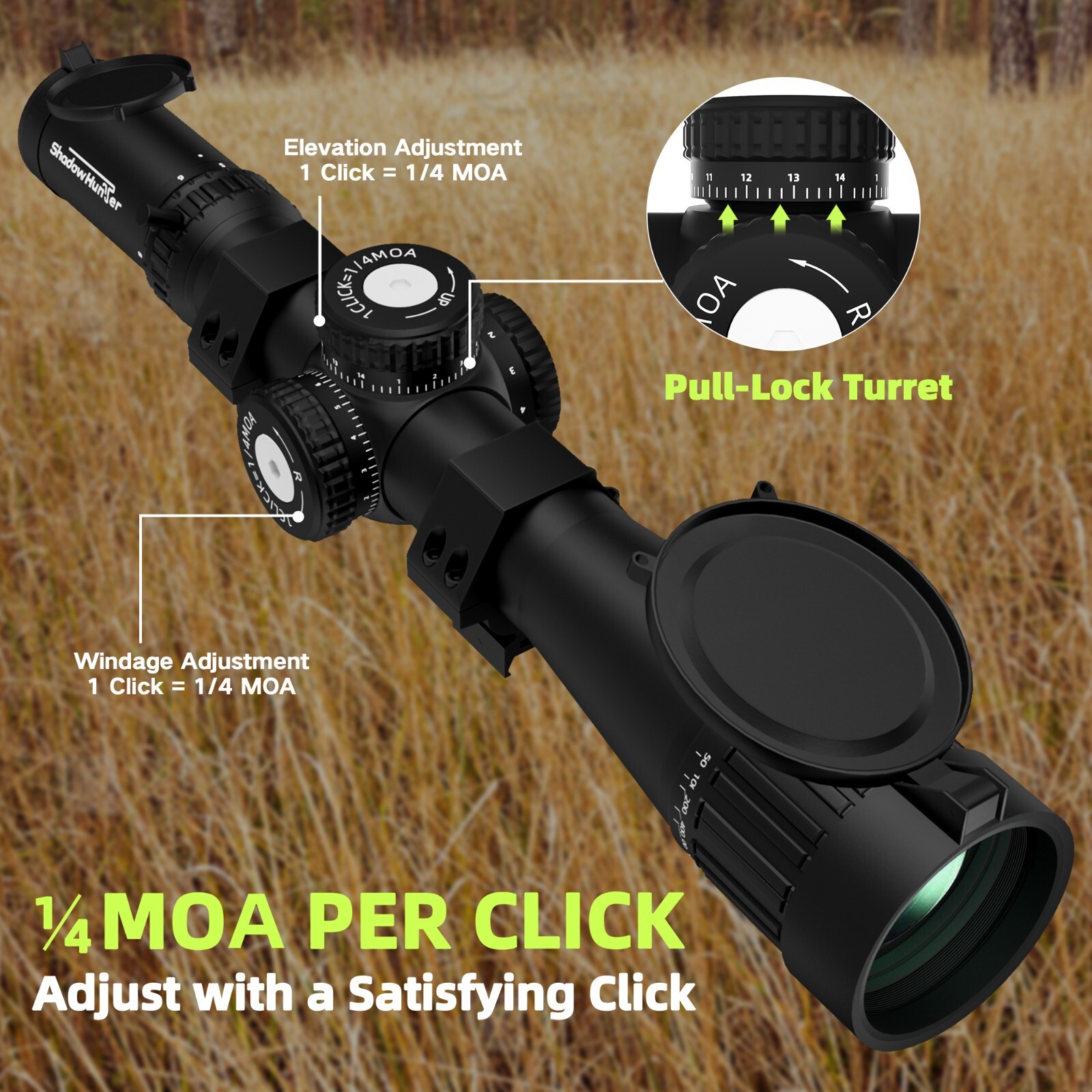 3-9x40 Rifle Scope with Mil-Dot Reticle, Zero Reset and Pull-Lock Turrets