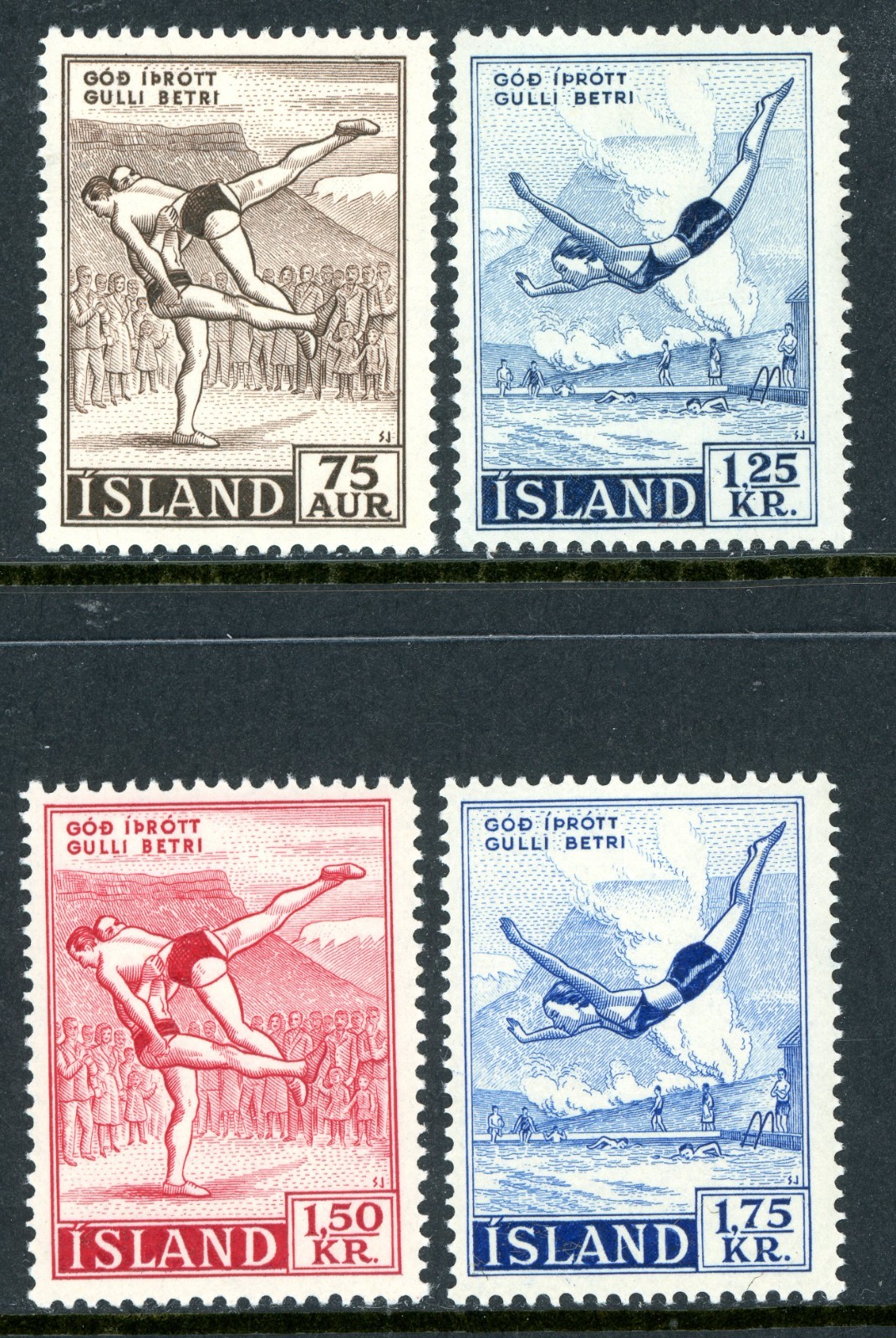 Iceland 1955 Sports Scott #287-88/300-301 Mint Non Hinged T100