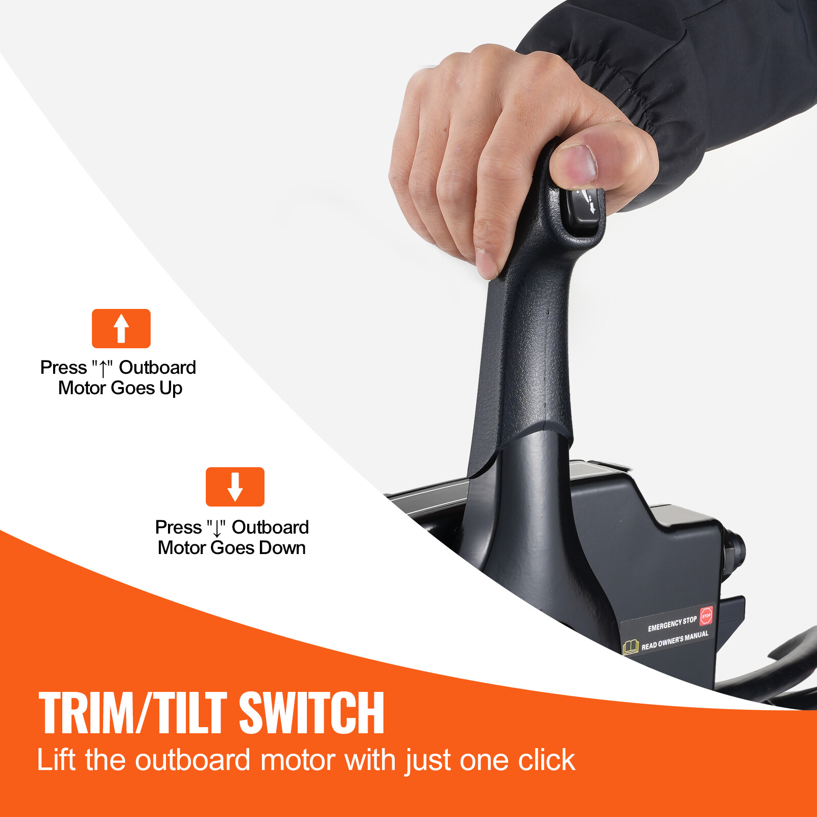 VEVOR Outboard Throttle Remote Control Box Side-Mounted for Mercury PT 2-Stroke