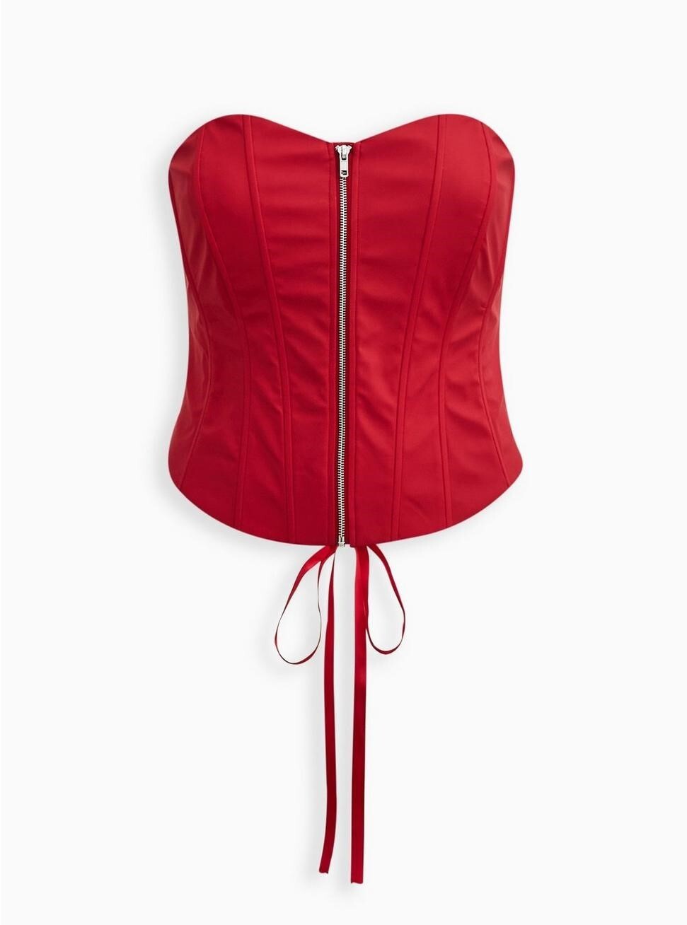 Torrid Zip Front Corset Top Red Lingerie NWT New 00X
