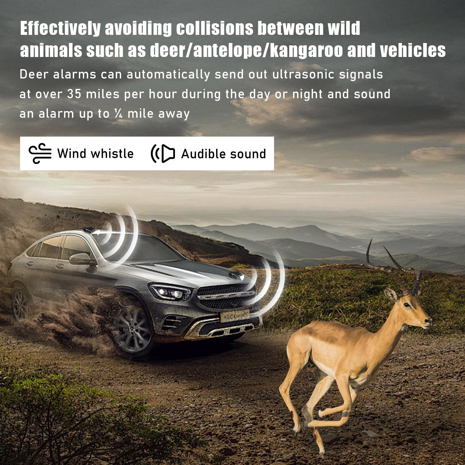 8 Pcs Deer Deer Whistles Warning Whistle for Cars, Motorcycles, Trucks, RVs- NEW