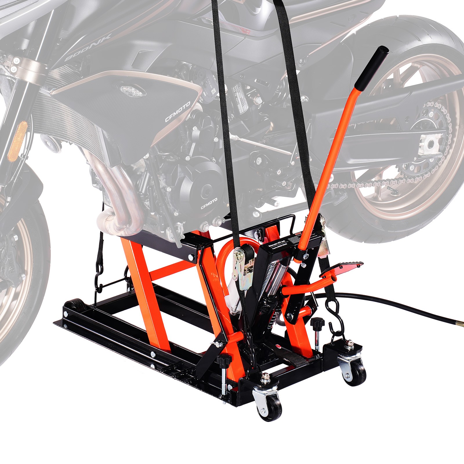 VEVOR 1500lbs Hydraulic & Pneumatic Motorcycle Jack Lift Hoist Stand Bike