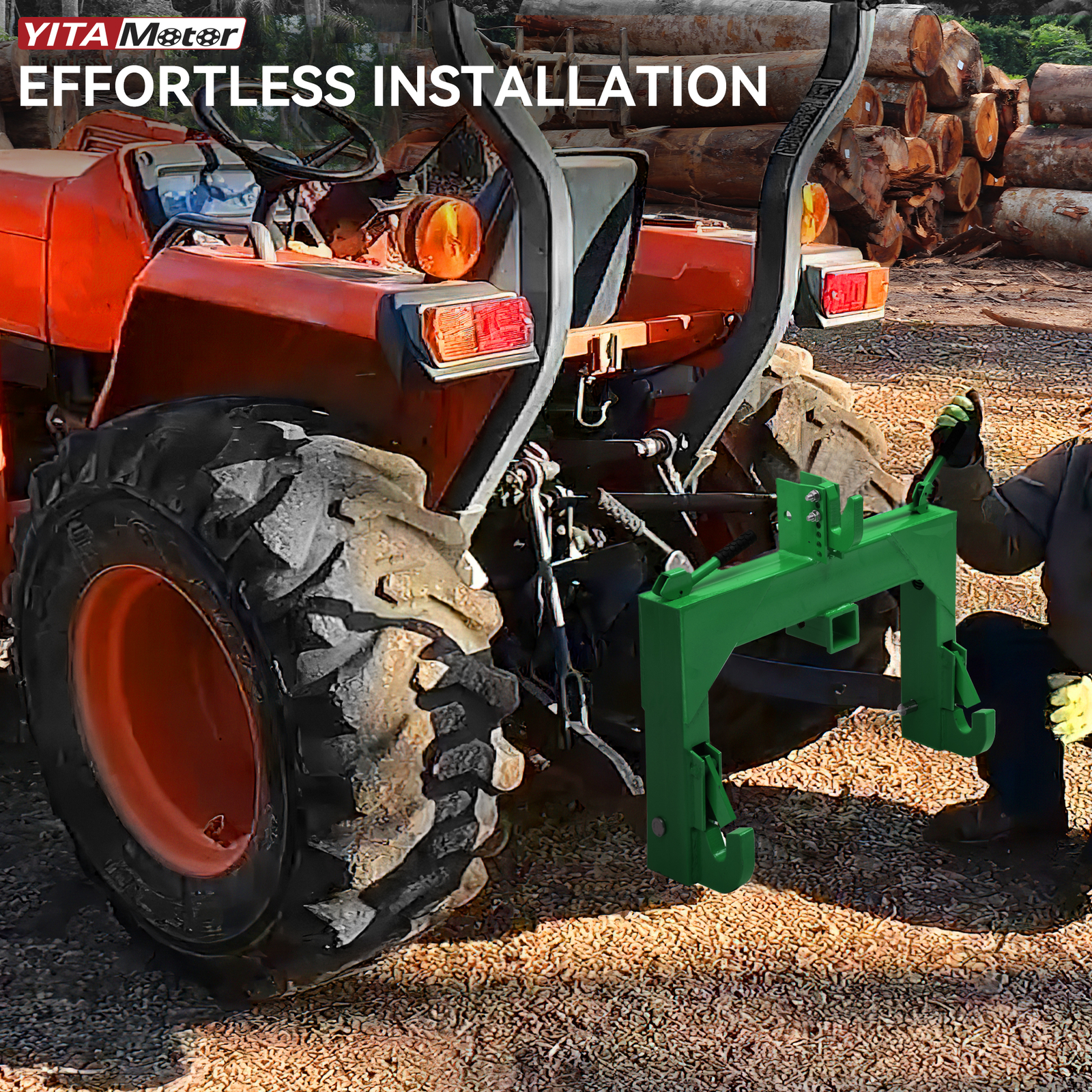 3 Pt Quick Hitch Adapter For Category 1 & 2 W/ Adjustable Bolt Tractor Green US