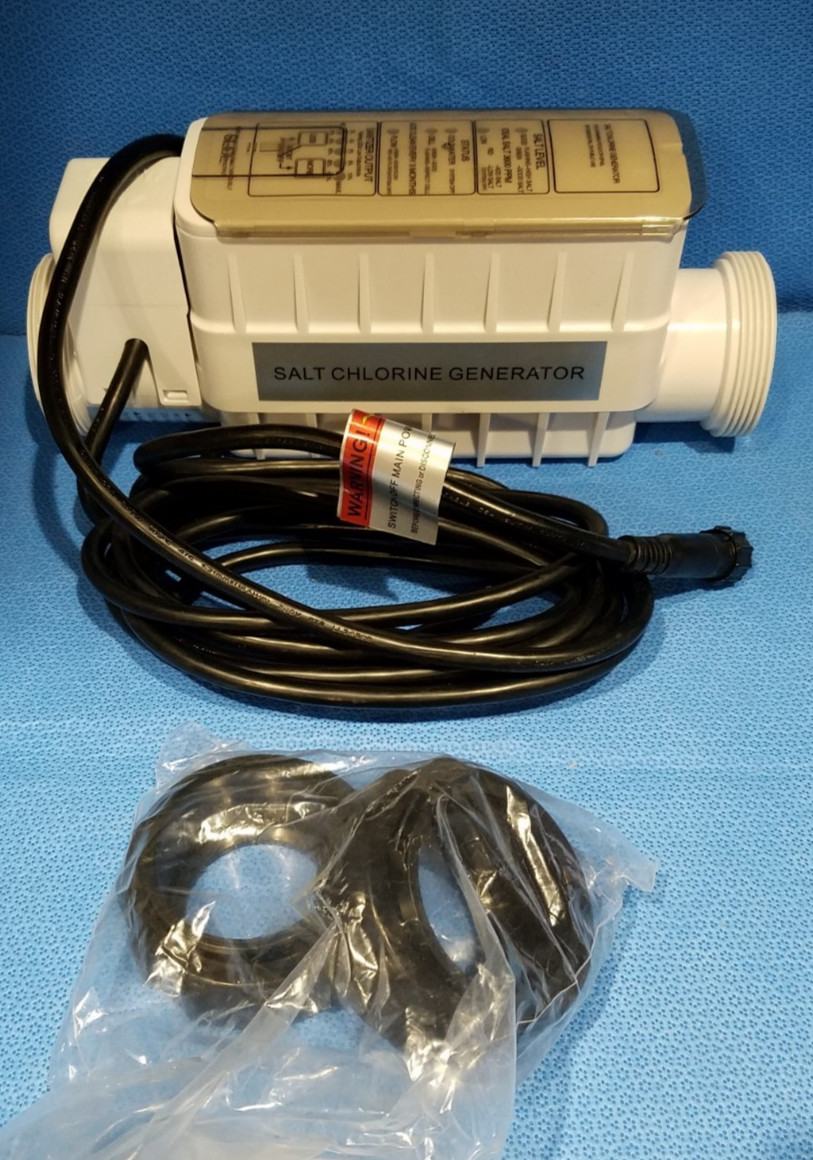 520555 Salt Chlorine Generator Cell 40K Gallon Pool 15ft Cable 2in PVC Unions