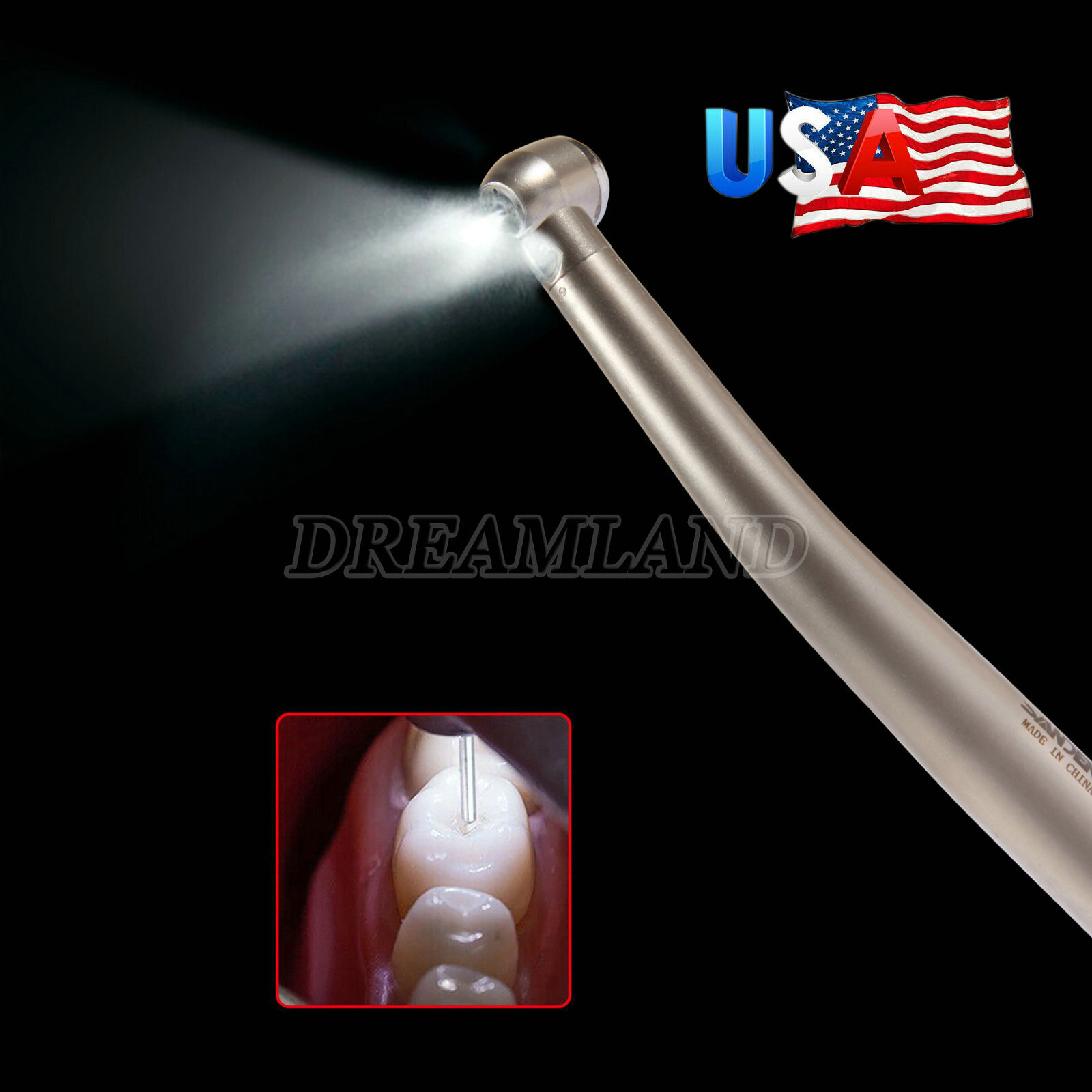 Pieza de mano LED turbina alta velocidad fibra óptica dental estilo NSK 2 Holes