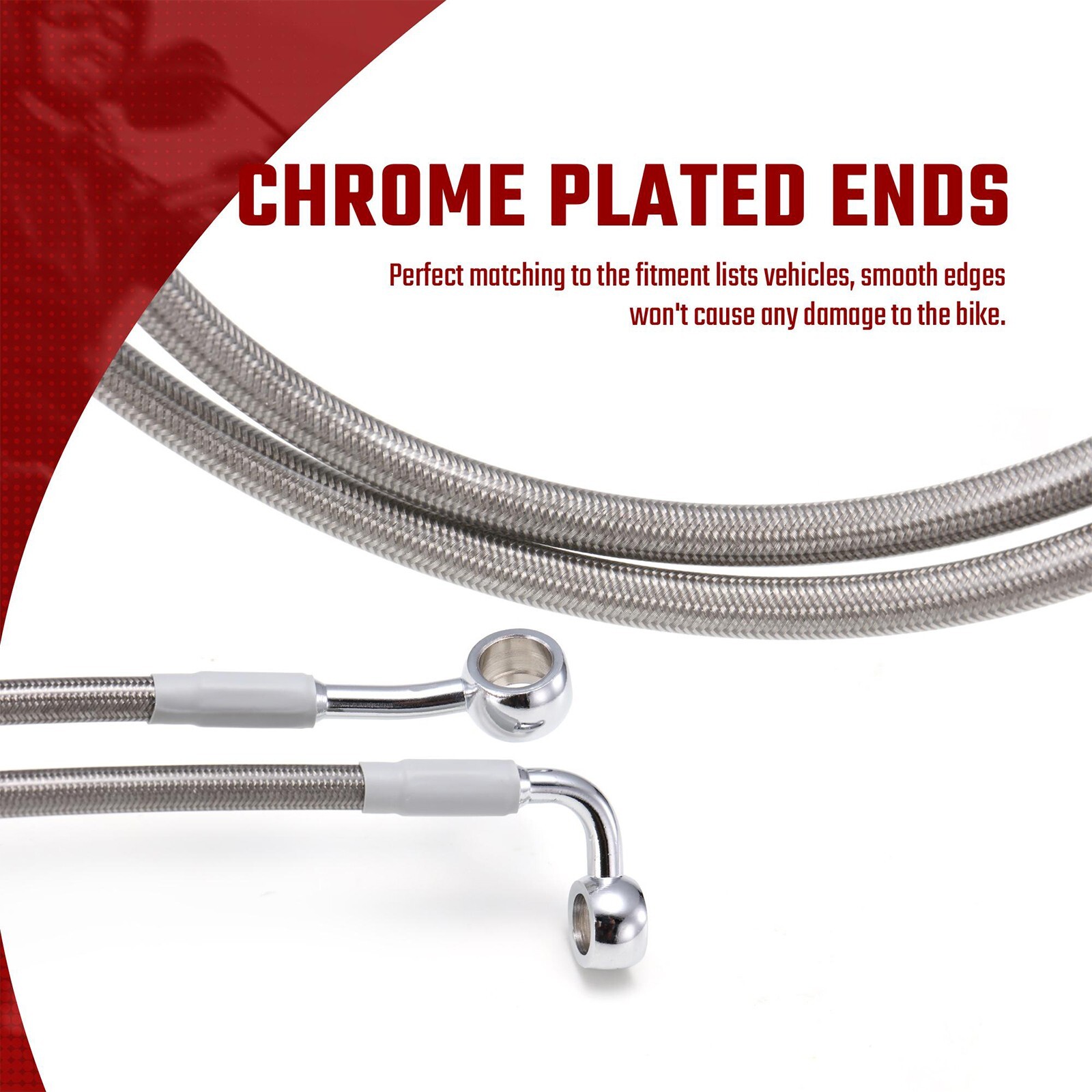 Harley Handlebar 48" Front Brake Line for Dyna 2007-2017 Softail 2000-2015 N/ABS