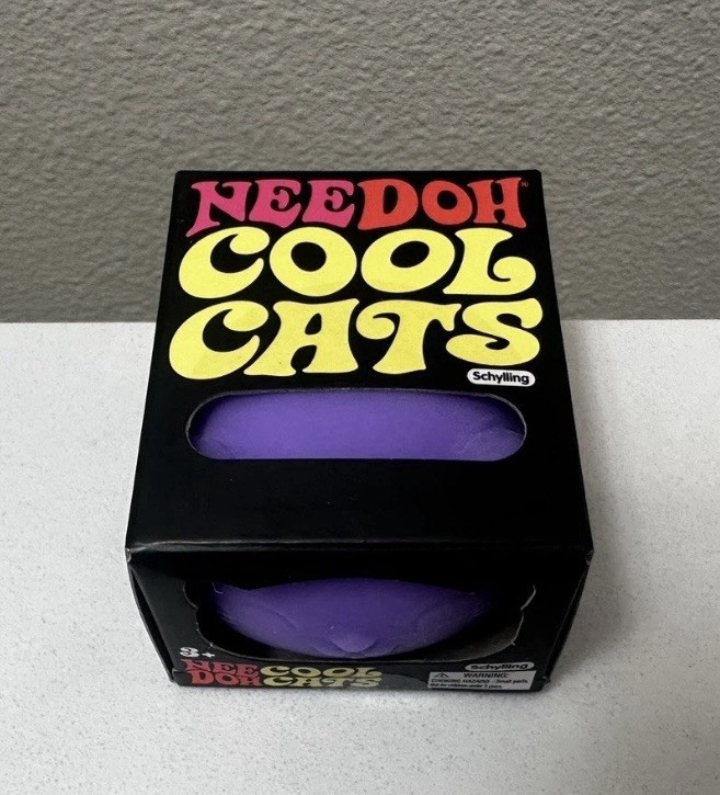Nee Doh Needoh Schylling Cool Cat Stress Sensory Fidget Toy Squeeze - Purple