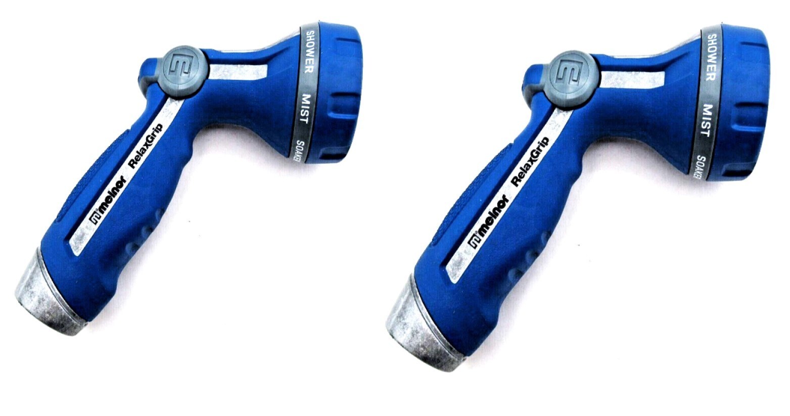 2 Melnor Blue Heavy Duty Garden Water Hose Spray Nozzle 8-Pattern Thumb Control
