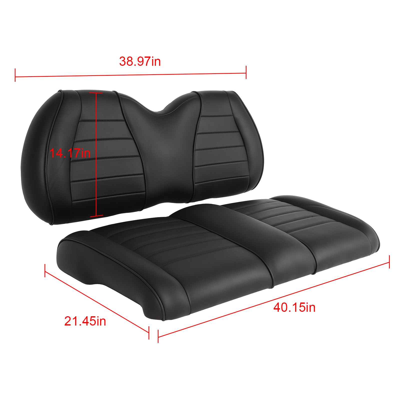 Golf Cart Front Seat Bottom Back Cushion Set for Club Car Precedent Black