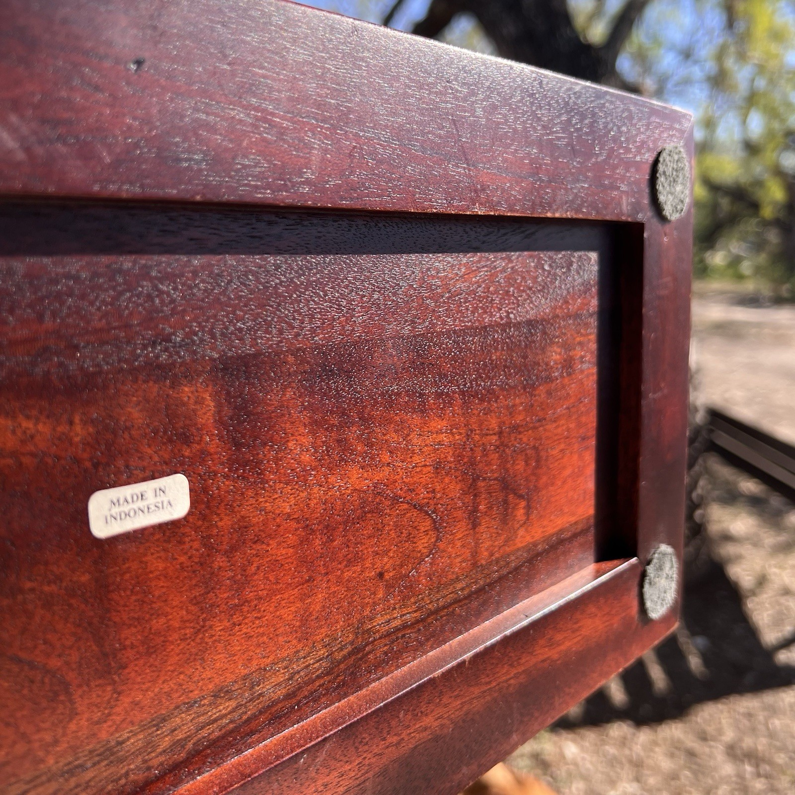 Vintage | Mahogany Carved Desk Trough | Wooden Book Stand Holder | 16.75"