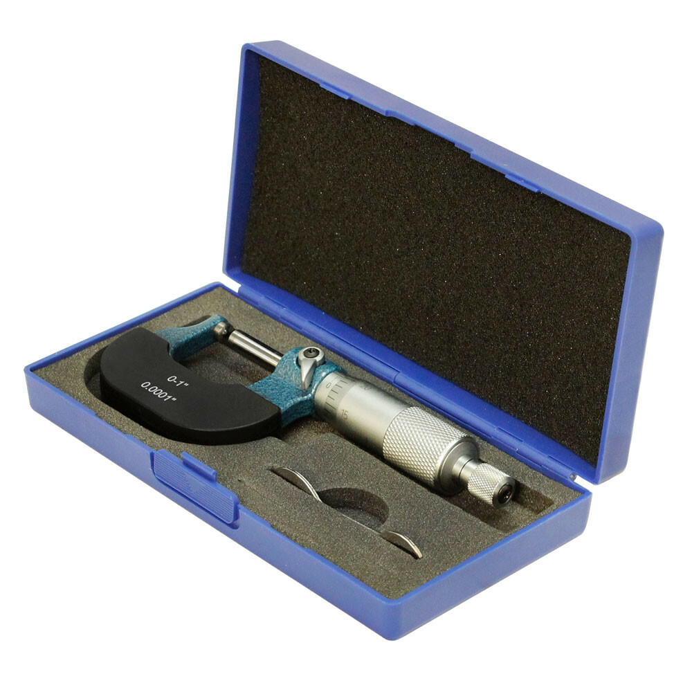 0-1" Precision Micrometer Dual Ball Anvil Round Carbide Tip 0.0001" Graduation