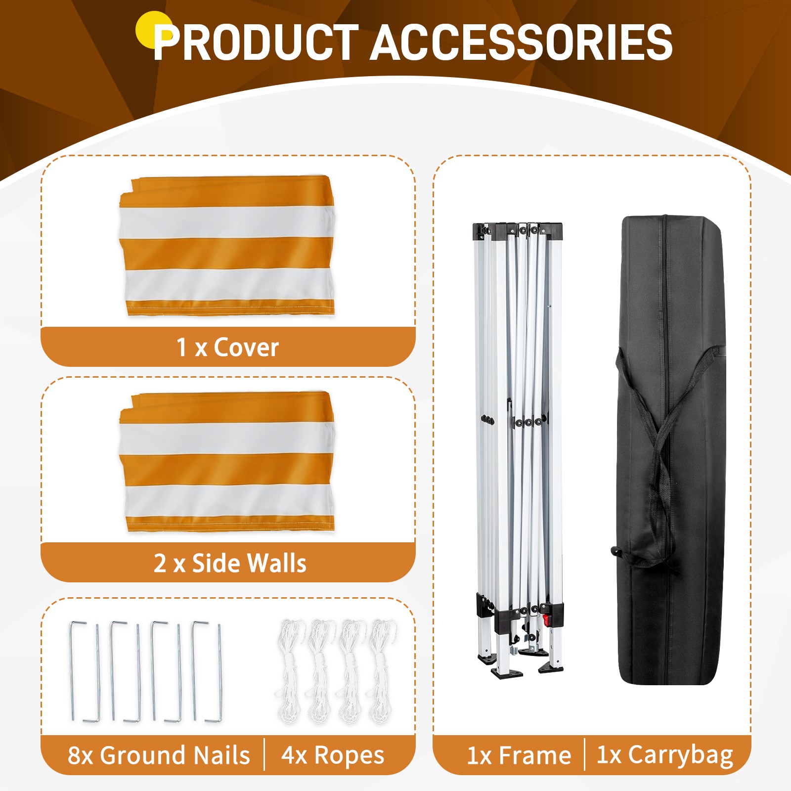 5x5ft Pop Up Canopy Tent, Outdoor Folding Canopy with Carry Bag,4 Sidewall