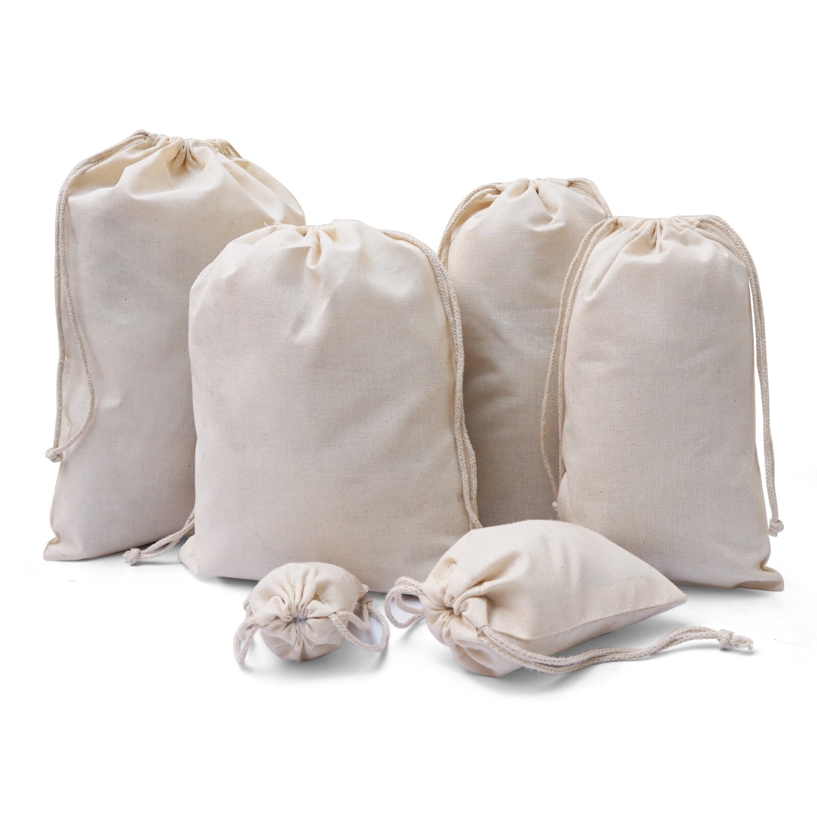 Biglotbags - 24 x 34 Inches Premium 100% Cotton Double Drawstring Muslin Bags