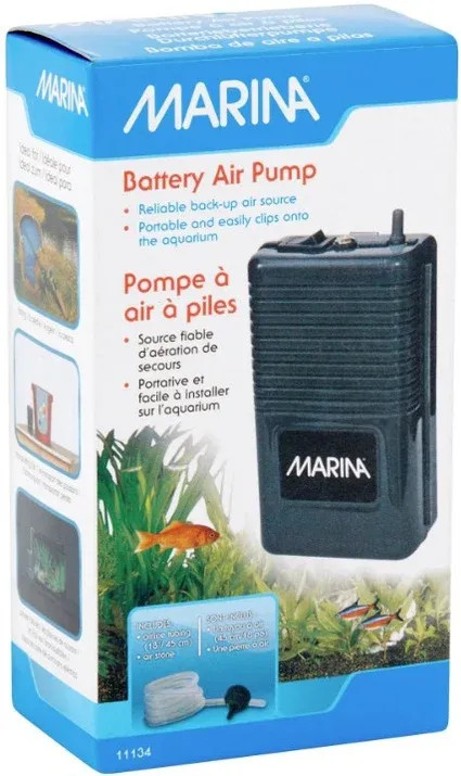 Marina Battery Operated Air Pump. Includes 18" airline and Airstone