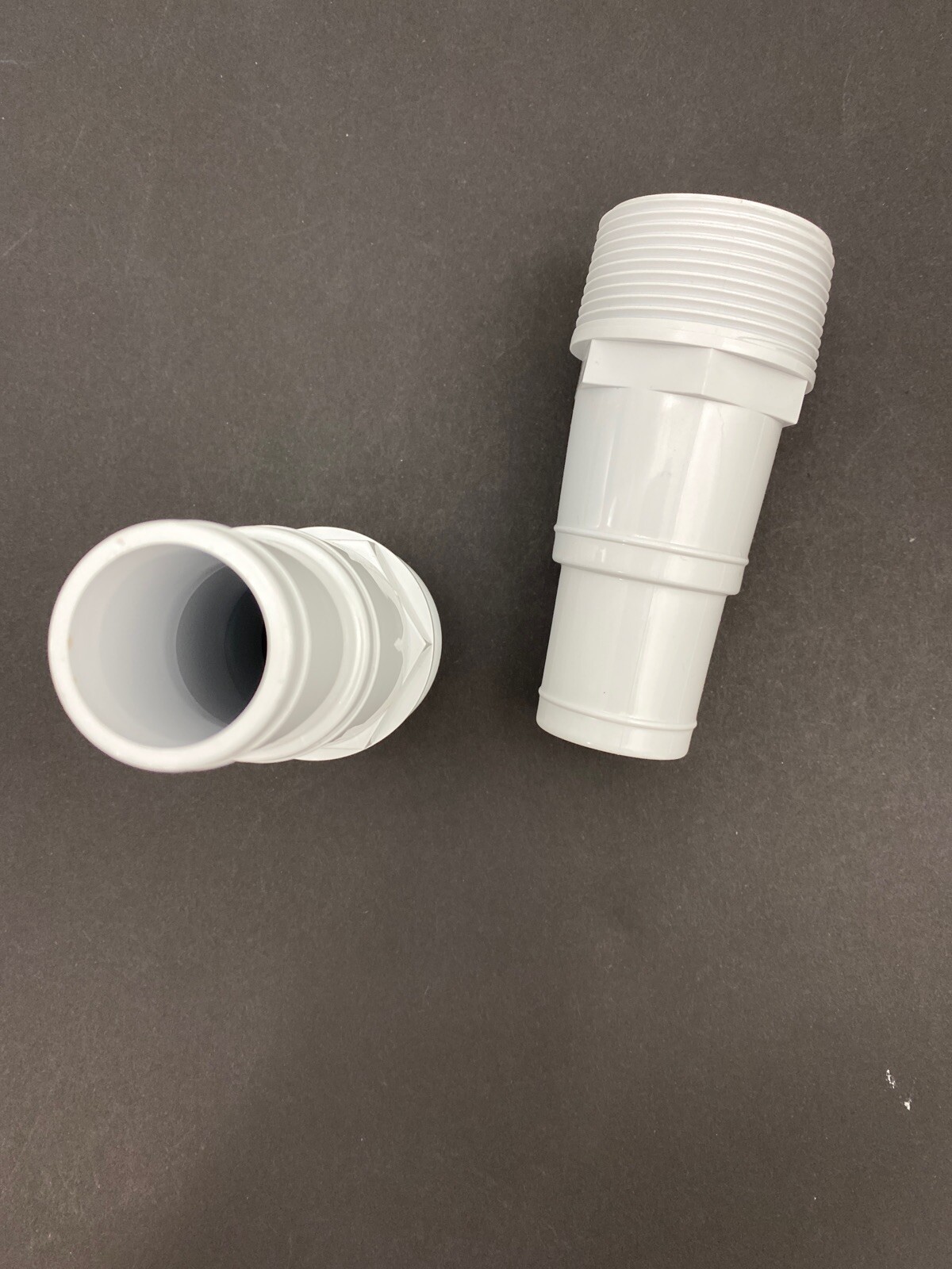 2 Pool Filter Pump HOSE ADAPTER 1 1/4"-1 1/2" Thread 1.5" Fitting PVC White