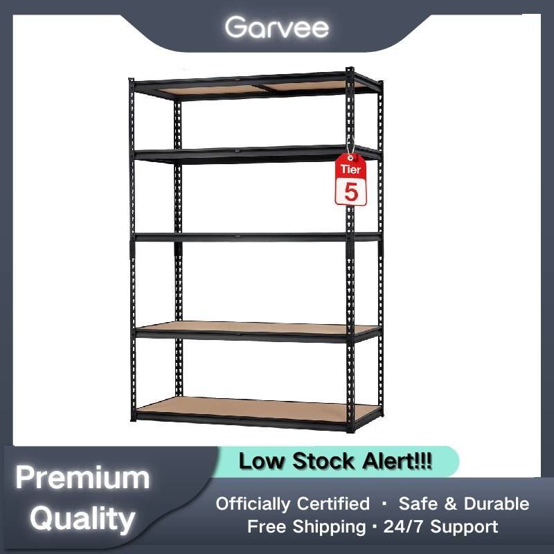 Heavy-Duty 5-Tier Storage Rack, 2500LB Capacity, 48"x24"x72" Adjustable Metal Sh