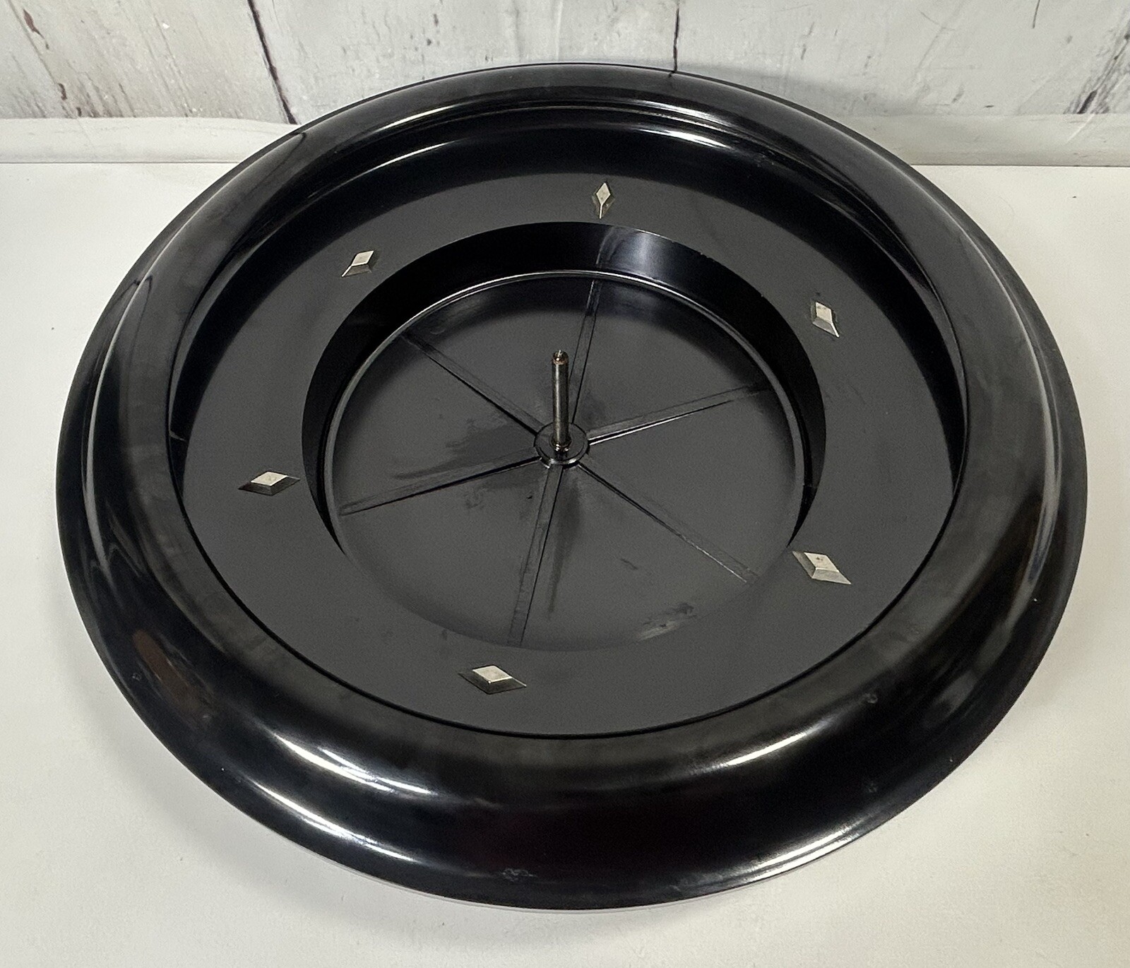 VINTAGE TABLETOP ROULETTE WHEEL ANTIQUE GAMBLING GAMING CASINO MADE FRANCE VIDEO