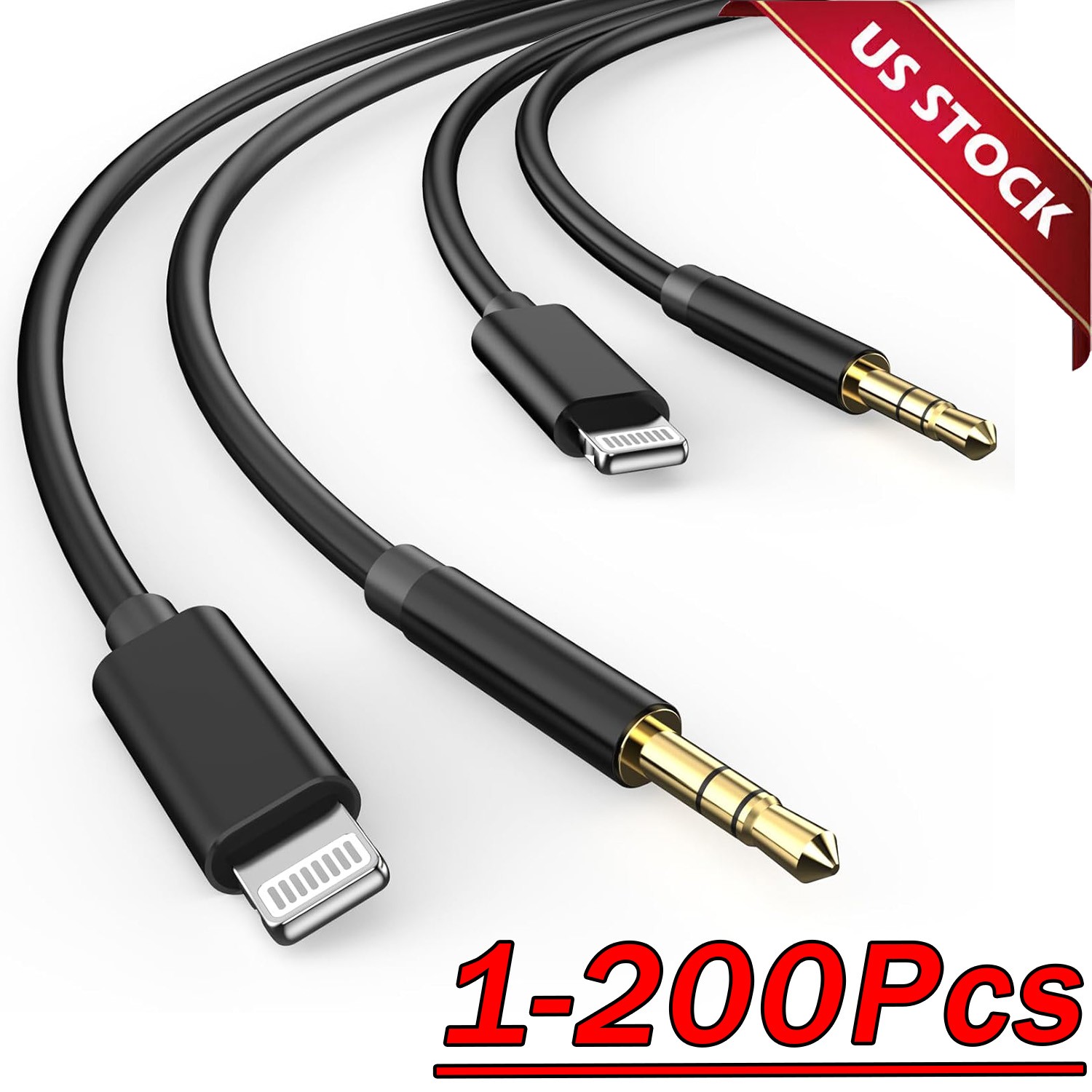 For IPhone 14 13 12 11 Pro Max 8 Pin to 3.5mm AUX Audio Car Adapter Cord Lot