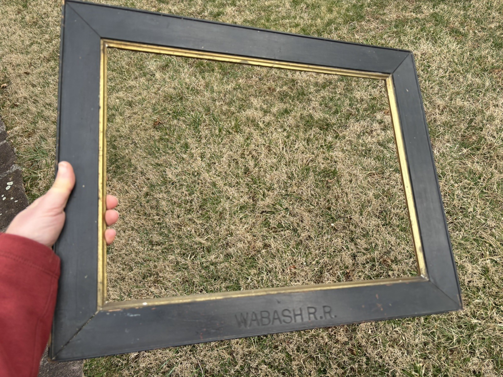 WABASH RR Railroad Antique late 1800s Picture Frame with original Gold Fillet