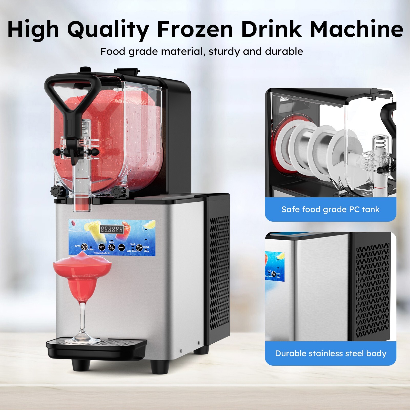 Commercial Slushy Machine, 3L Frozen Drink Machine, 230W Margarita Machine