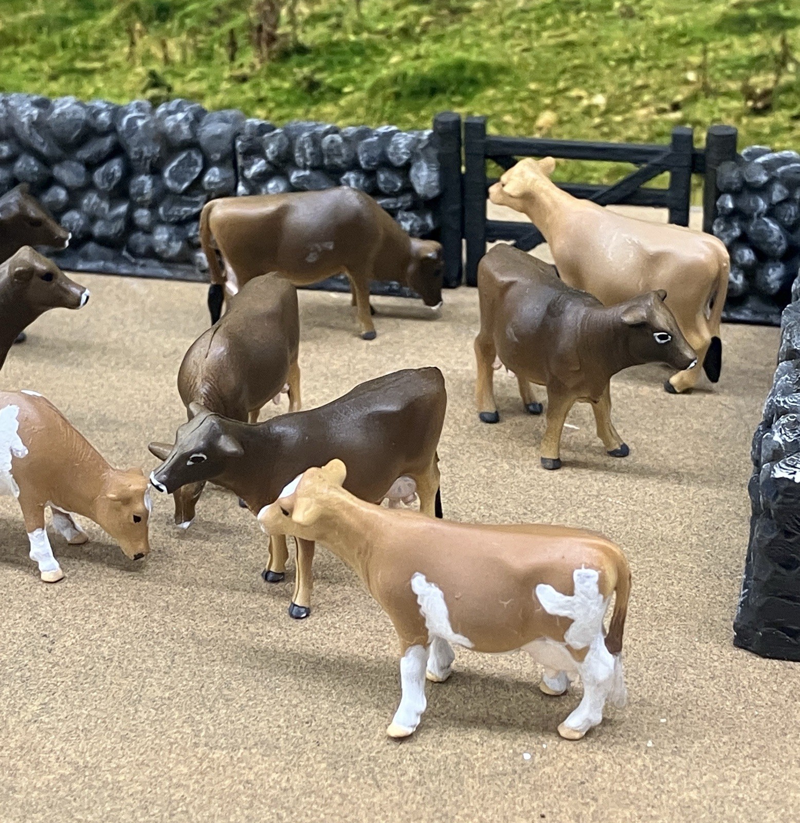 Custom CM Ertl 1:64 Lot Of 13 Jersey Dairy Breed Milk Cows Cattle Farm Scene