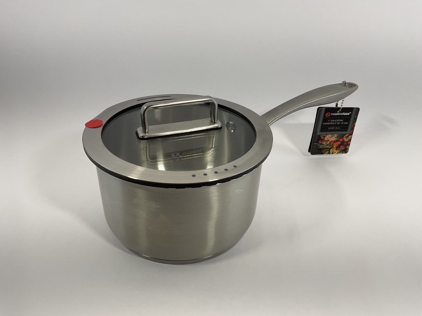 Masterclass Cookware Stainless Steel 2.5-qt 7" Saucepan Dented New