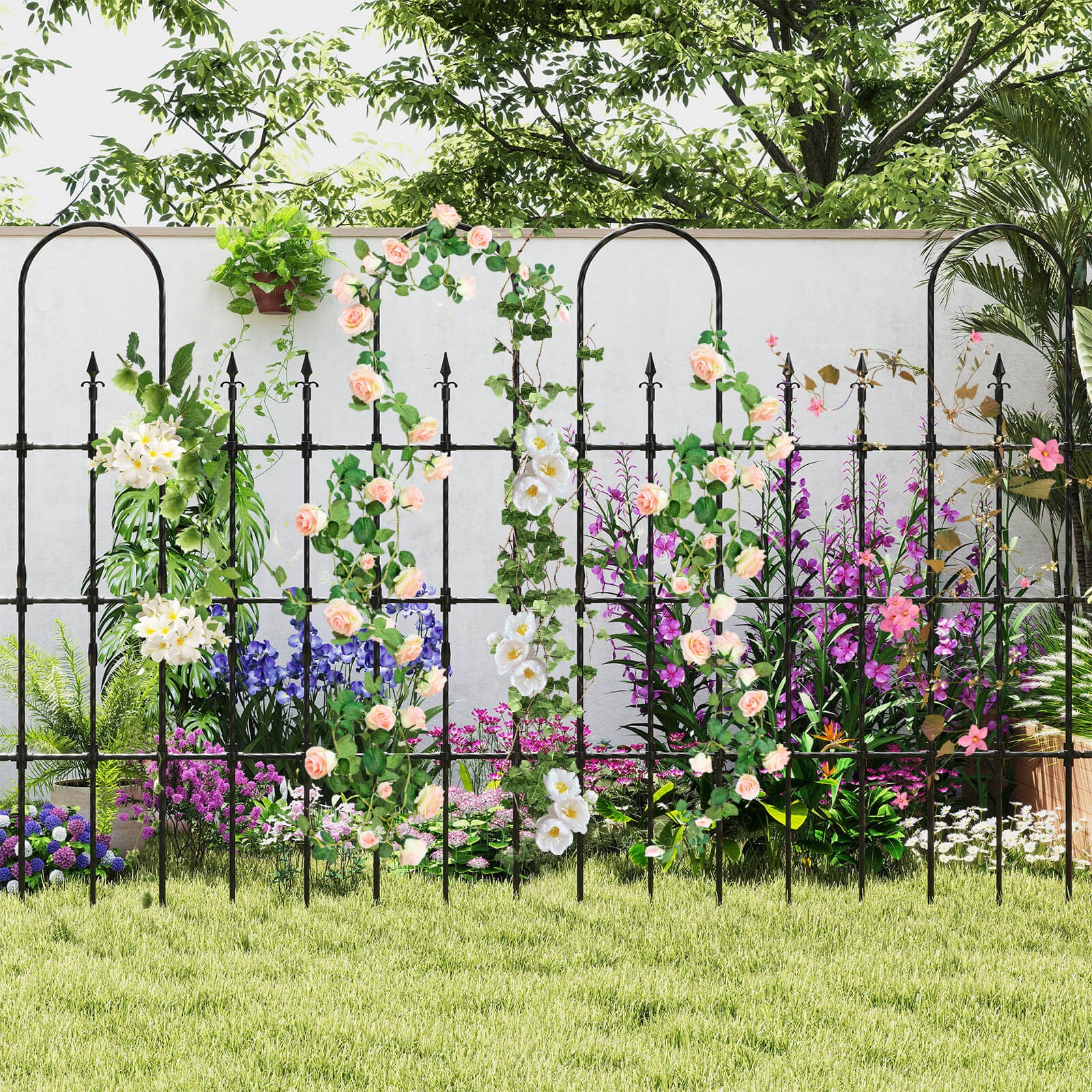 58" x 73" Garden Trellis for Climbing Plants Rustproof Metal Plant Support Frame