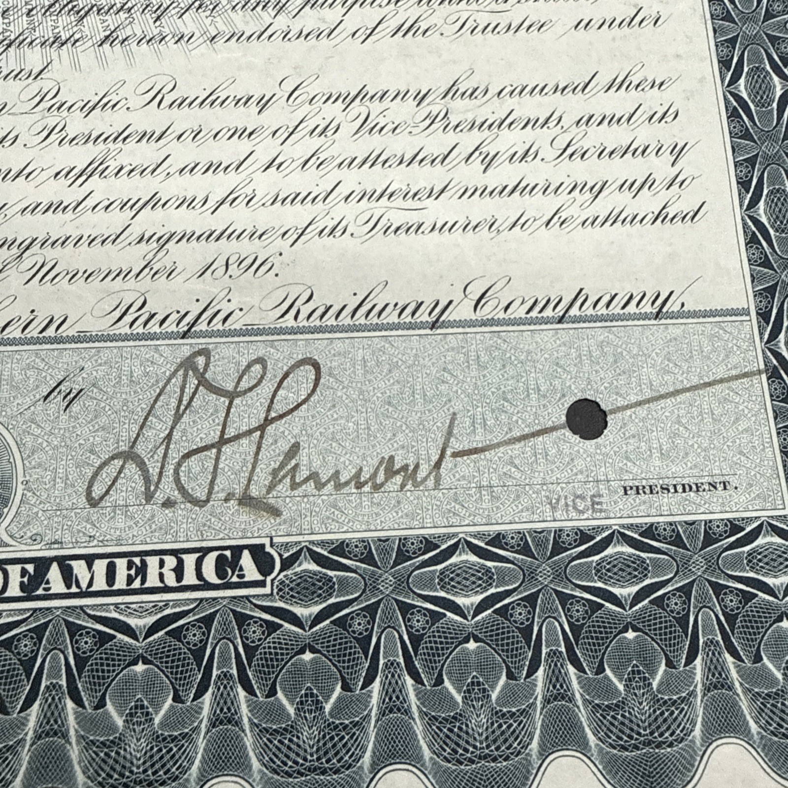 Northern Pacific Railway Co. 1897 dated $1,000 Railroad Gold Bond Gorgeous