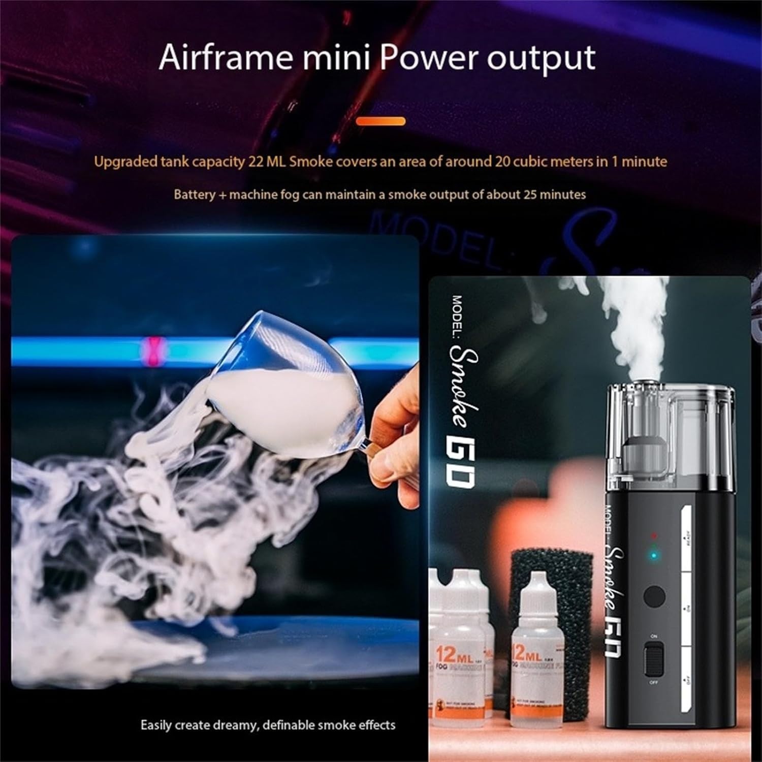 Lensgo Smoke Go Fog Machine 30W Portable With Remote New Open Box For Test Only