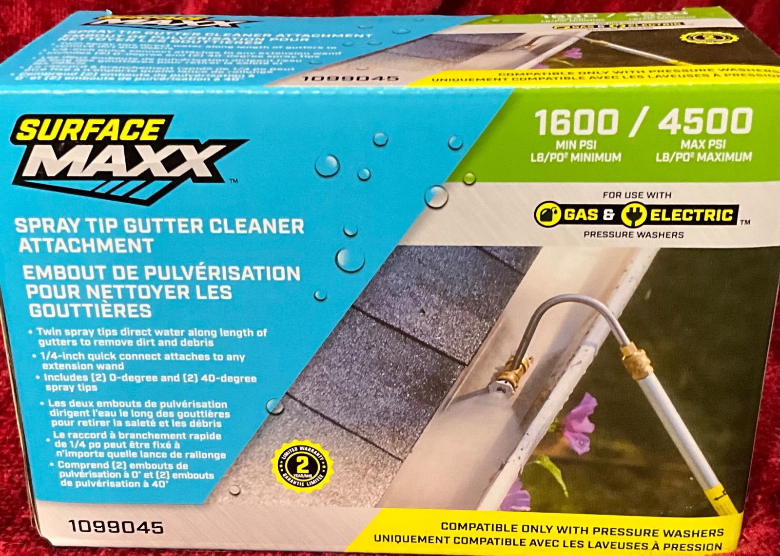 ^Surface Maxx Spray Tip Gutter Cleaner Attachment Compatible w/ Pressure Washer