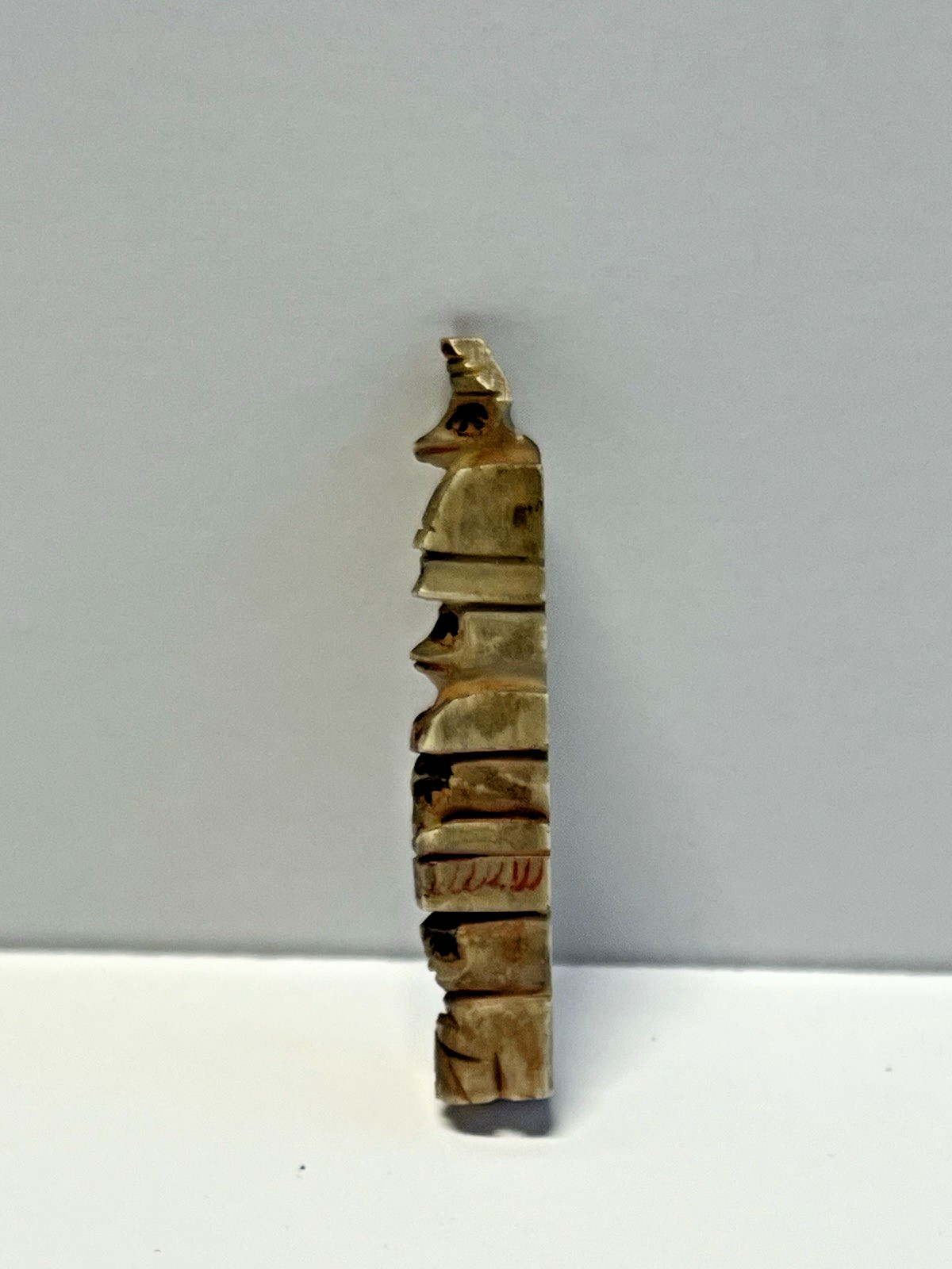 Original Inuit Eskimo Hand Carved Totem; Early 1900's; Miniature 2 3/16"; Lot#B3