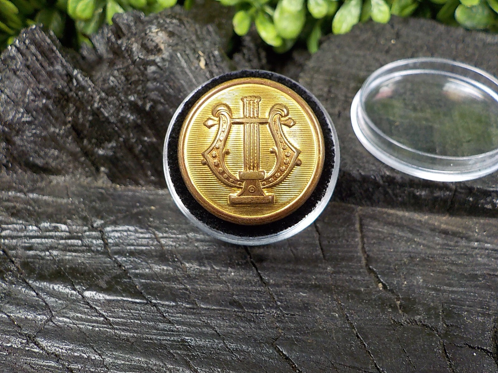 Old Rare Vintage Antique War Relic Military Musician Coat Button Loaded w/ Gold