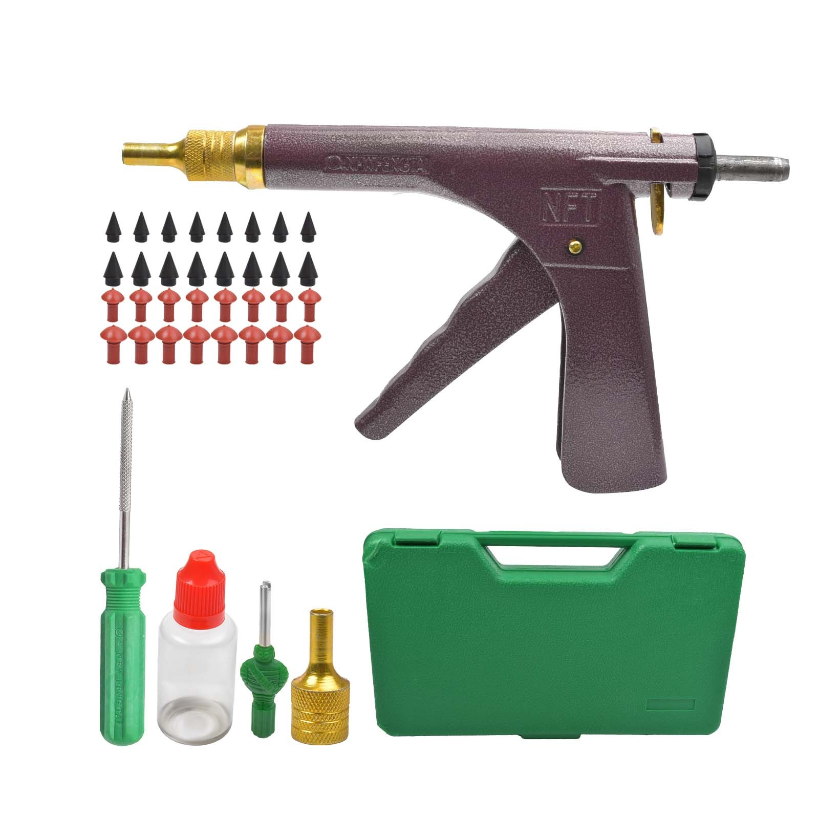 Tubeless Tire Gun Puncture Repair Kit Tire Patch Tools with Mushroom Plug Nozzle