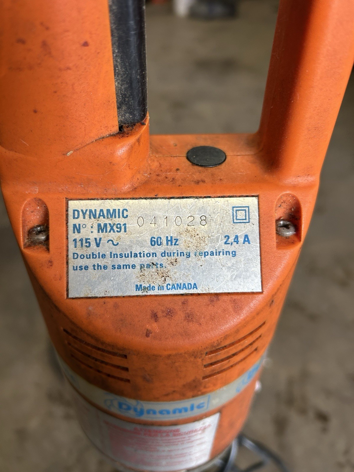 Dynamic MX91 Commercial Immersion Blender Arm Style 115V 2.4A Orange