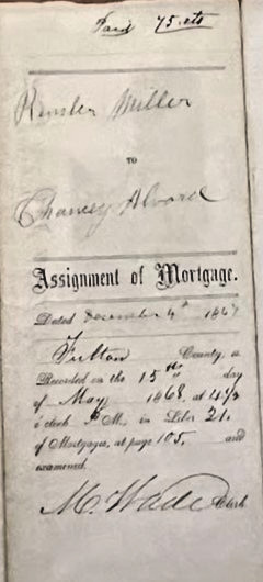 1867 FULTON COUNTY NH MORTGAGE WITH STAMPS