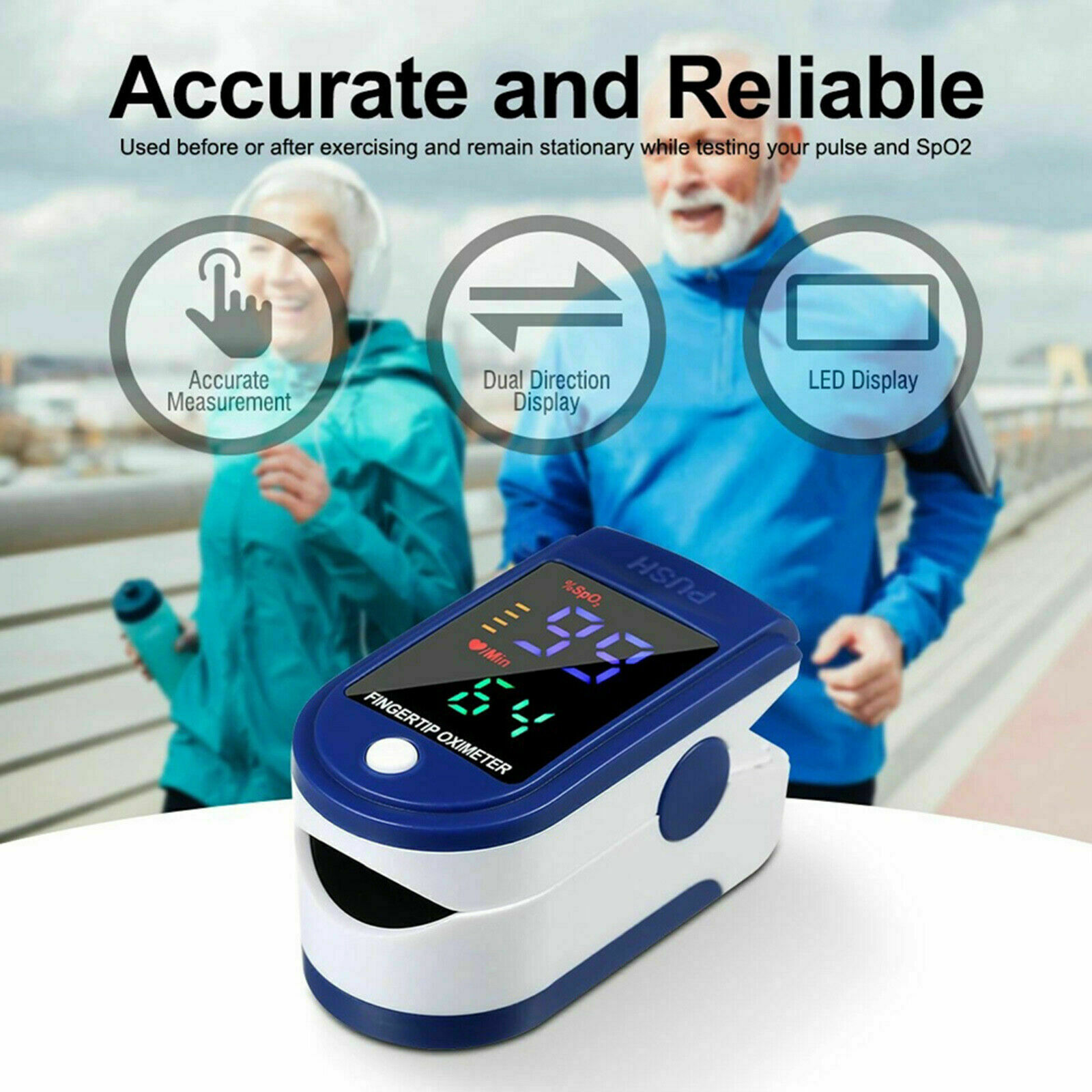 Finger Tip Pulse Oximeter Meter SpO2 Oxygen Saturation rate Heart Blood Monitor