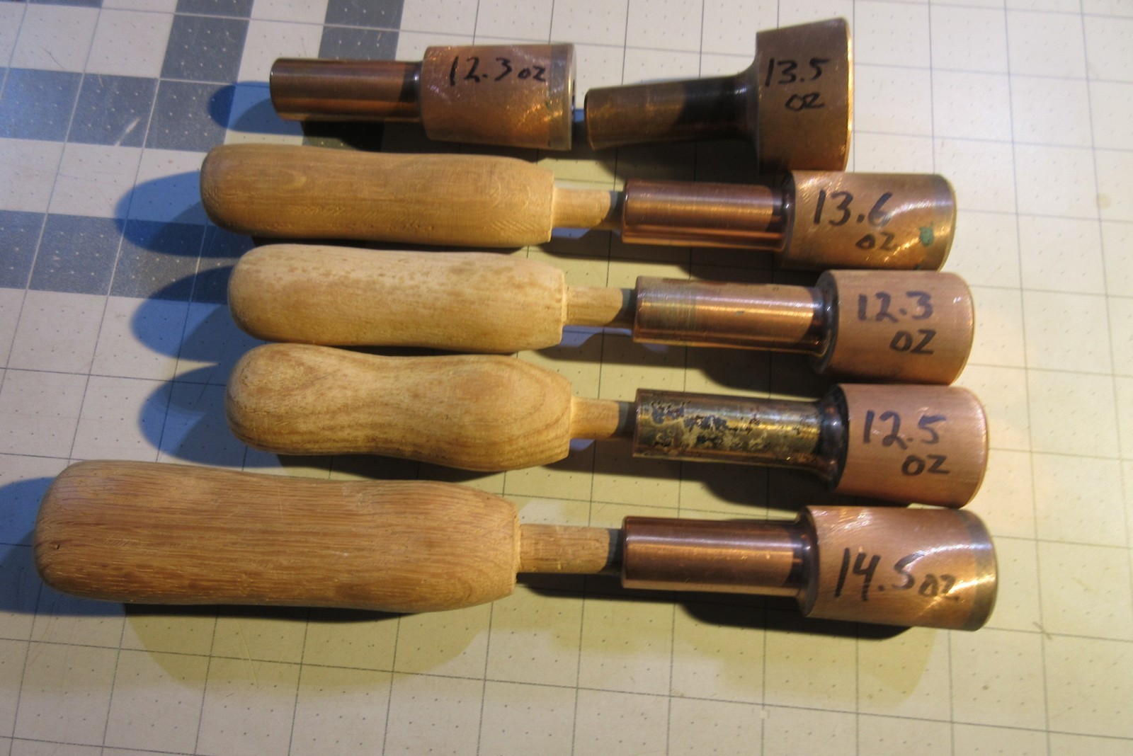 Woodworking Mallets set of 4 plus 2 estra heads prior owned
