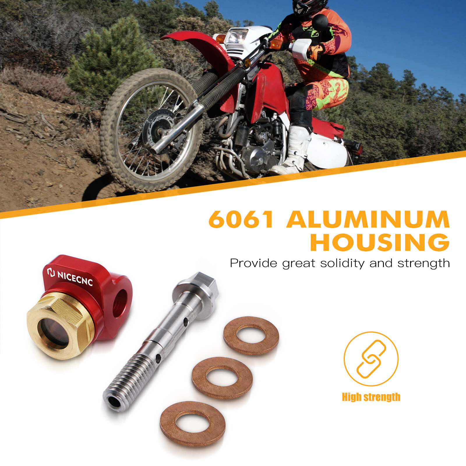 NICECNC Banjo Bolt Oil Sight Glass Screw Kit For Honda XR 650L XR 600R 1985-2025