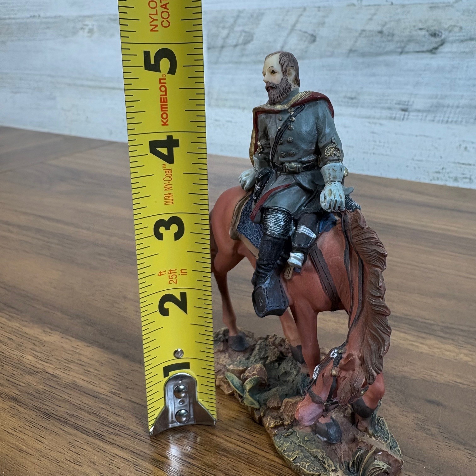 Civil War Stonewall Jackson Mounted Battle Scene Figure Hand Painted Resin 4"x5"