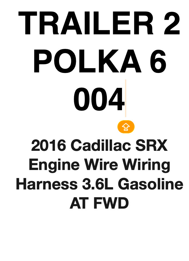 2016 Cadillac SRX Engine Wire Wiring Harness 3.6L Gasoline AT FWD OEM