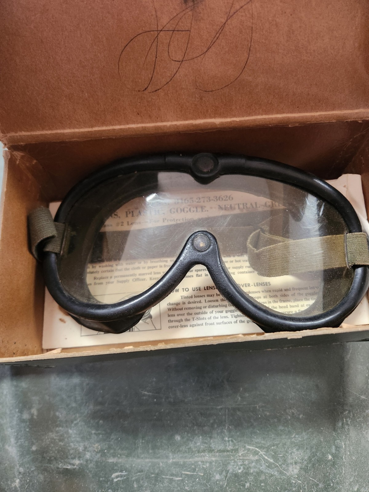 US Army M-1944 Goggles in Original Box w/Spare Len American Optical Company
